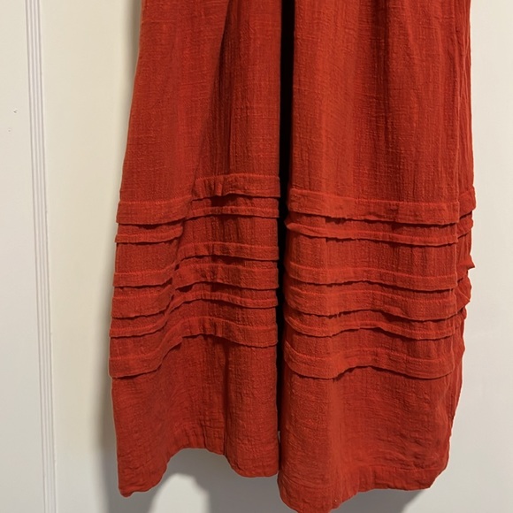 Long lightweight cotton dress by Madewell in terracotta - Picture 3 of 4